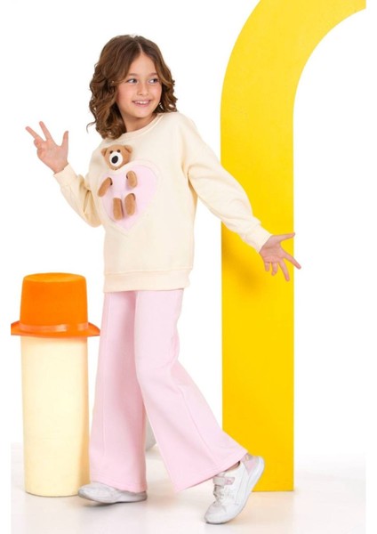 Ayıcıklı Oversize Kalıp Kız Çocuk Takım New Model