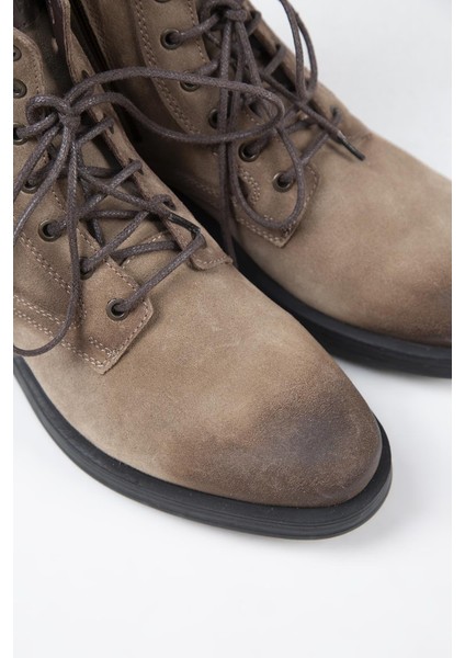 Zeno Erkek Hakiki Deri Bağcıklı Fermuarlı Vizon Bot fırsatları