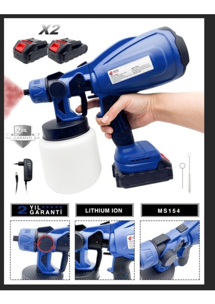 48V Çift Şarjlı Akülü Boya Tabancası Püskürtme Ilaçlama Makinası Her Yerde Kullanılır fiyatları