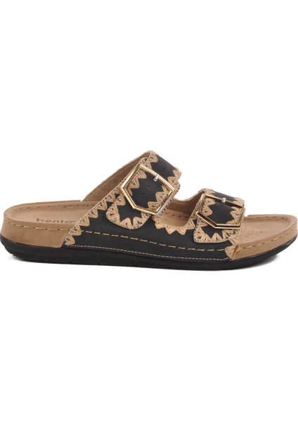 Siyah Anatomik Çift Bantlı Kadın Terlik 41.001 Z