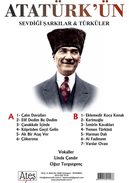 Atatürk'ün Sevdiği Şarkılar - Linda Çandır - Oğuz T. (Plak)