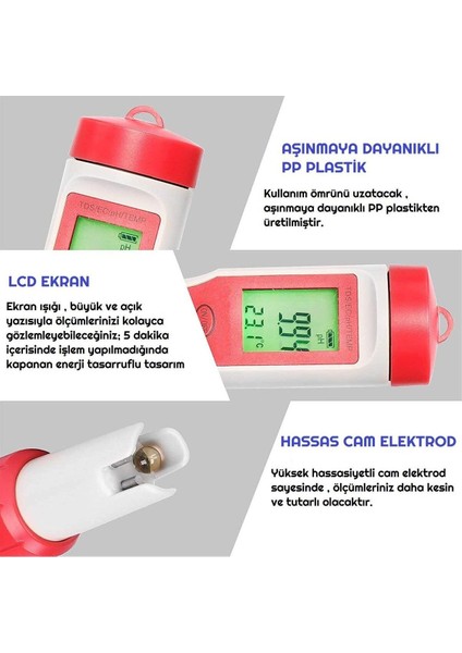 Ph Metre Tds Metre Sıcaklık Ec Ölçer 4ü 1 Arada Ölçüm Cihaz fırsatları