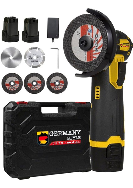 ALMAN-MS365 Çift Akülü Açılı Şarjlı Avuç Taşlama Demir Kesme 75MM