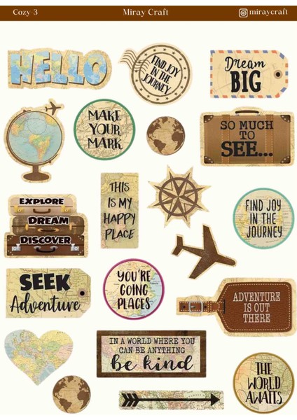1 Adet Sıcak ve Huzurlu Anlar Temalı Sticker – 12X17 cm | Scrapbook, Bullet Journal, Planlayıcı ve Ajanda Için Özel Tasarım