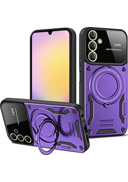 Samsung Galaxy A54 5g Kılıf Joy Lens Standlı Kapak - Mor Bstmy