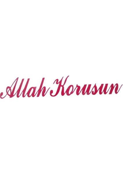 Allah Korusun Yazılı Oto Sticker Kırmızı 14X3CM