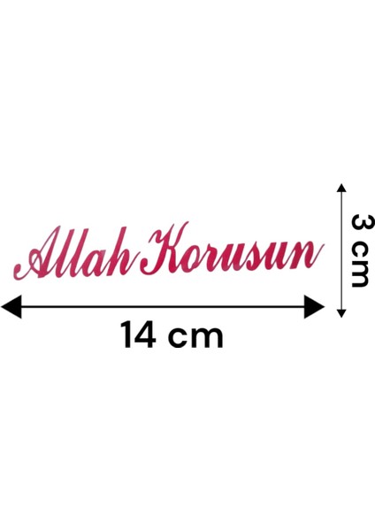 Allah Korusun Yazılı Oto Sticker Kırmızı 14X3CM fiyatları