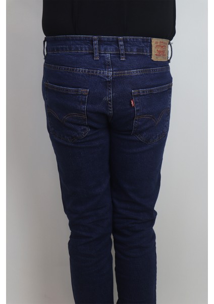 Fistan Store Erkek Lacivert Yüksek Bel Rahat Kesim Boru Paça Jean Pantolon indirimleri