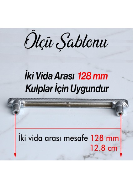 Mobilya Çekmece Mutfak Dolabı Dolap Kulpları Kapak Kulpu Kulbu Krom Metal Kulp 128 mm 12.8 cm