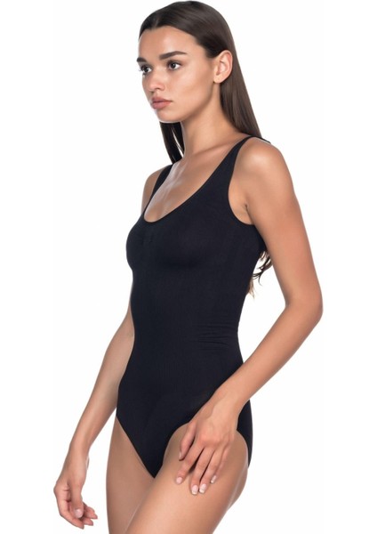 Siyah Mı Emay 1924 Soft Kalın Askıllı Çıtçıtlı Body