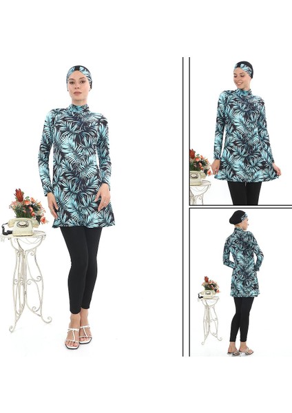 Bayan Tesettür Mayo Fermuarlı Boğazlı Renkli Esnek Kumaş Rahat Kalıp fırsatları