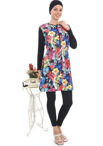 Bayan Tesettür Mayo Fermuarlı Boğazlı Renkli Esnek Kumaş Rahat Kalıp fiyatları