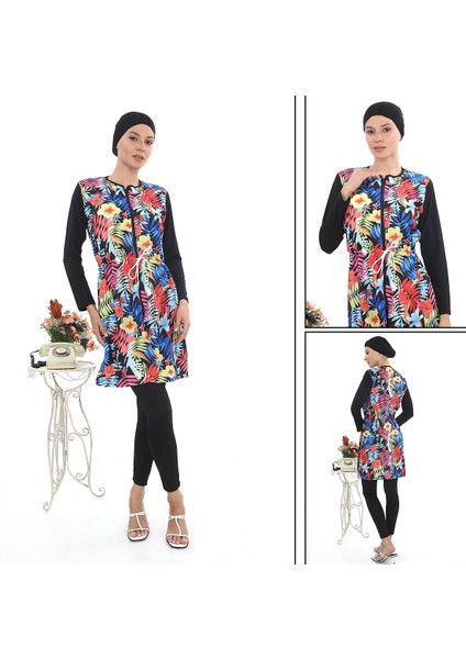 Bayan Tesettür Mayo Fermuarlı Boğazlı Renkli Esnek Kumaş Rahat Kalıp modelleri