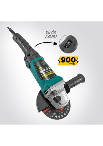 DM803 Devir Ayarlı Spral Taşlama Makinası Avuç Içi Taşlama 115 mm 2 Adet Disk Hediye