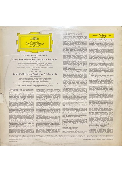 Luwig Van Beethoven Violin Sonaten Lp Plak