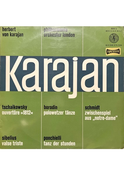 Karajan Philharmonia Orchester London Lp Plak