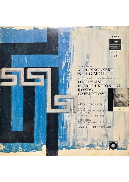 Max Bruch - Charles Camille Saint-Saens Lp Plak