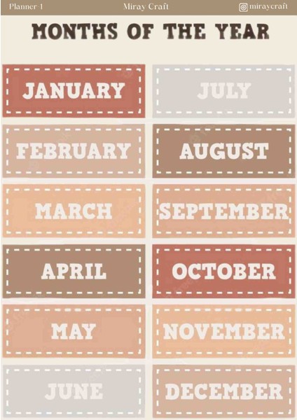 1 Adet Planlayıcı Temalı Sticker – 12X17 cm | Scrapbook, Bullet Journal, Planlayıcı ve Ajanda Için Özel Tasarım