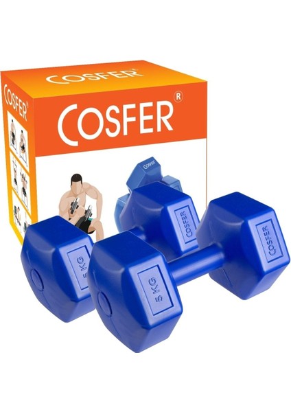 5 kg x 2 Adet Plastik (Cement) Dambıl Mavi