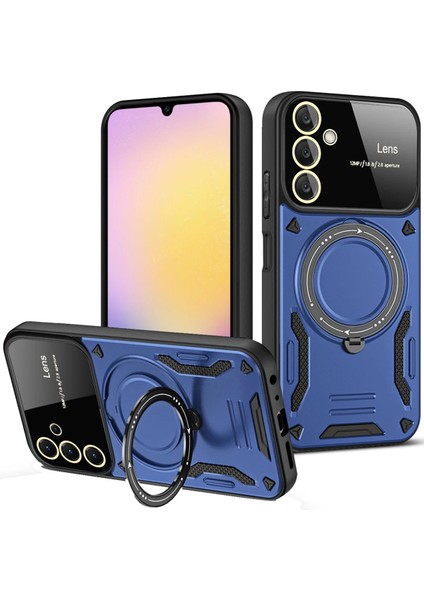 Samsung Galaxy S25 Plus Kılıf Joy Lens Standlı Kapak - Lacivert Bstmy