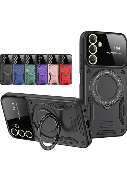 Samsung Galaxy S25 Plus Kılıf Joy Lens Standlı Kapak - Lacivert Bstmy