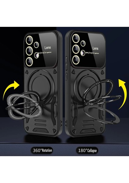 Samsung Galaxy S25 Ultra Kılıf Joy Lens Standlı Kapak - Mor Bstmy