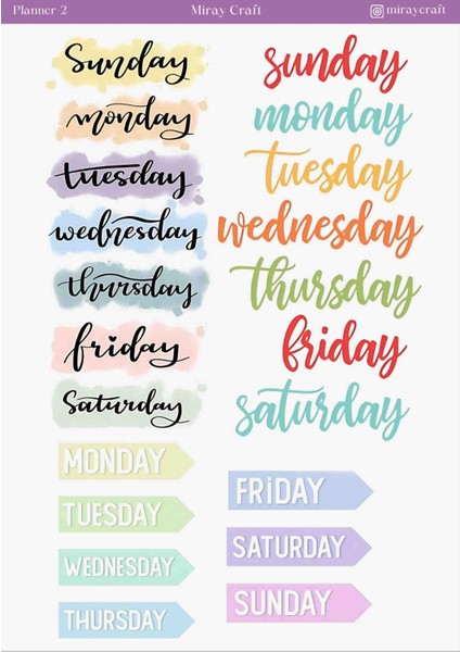1 Adet Planlayıcı Temalı Sticker – 12X17 cm | Scrapbook, Bullet Journal, Planlayıcı ve Ajanda Için Özel Tasarım