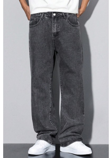 Erkek Füme Rahat Kesim Baggy Pantolon