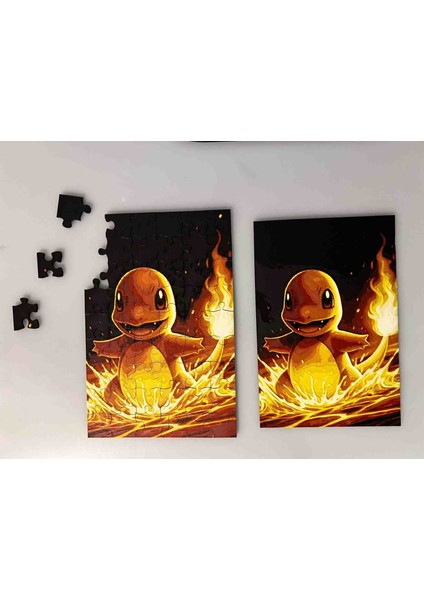 Charmander Karakter Puzzle, Pokemon Yapboz,54 Parça