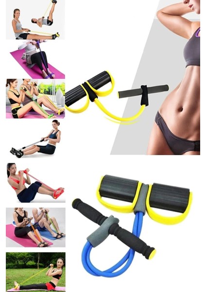 Body Trimmer Vücut Şekillendirici Egzersiz Karın El Ayak Direnç Lastiği 4 Lastikli