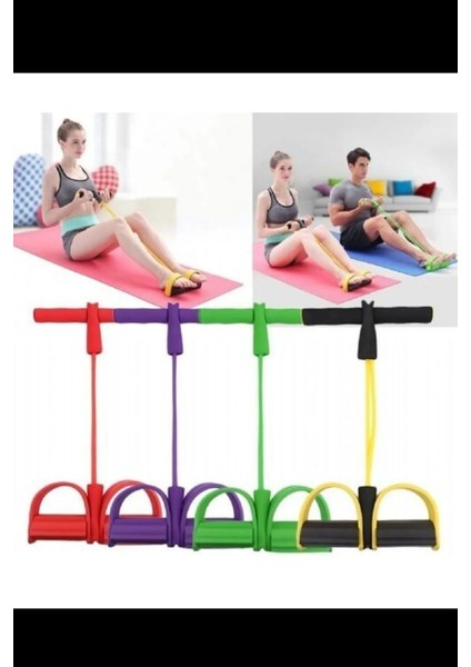 Body Trimmer Vücut Şekillendirici Egzersiz Karın El Ayak Direnç Lastiği 4 Lastikli