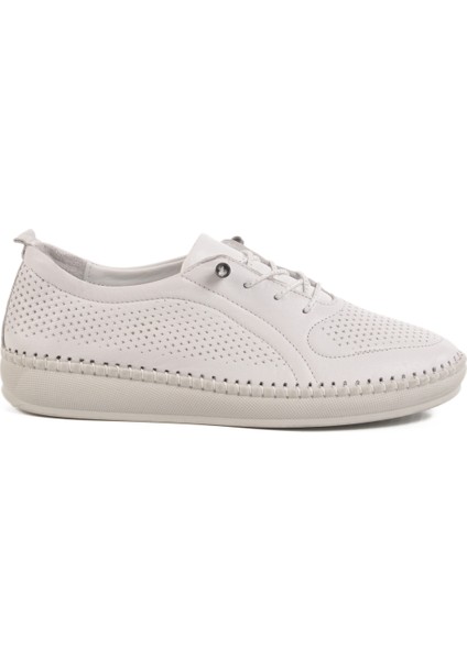 Beyaz Hakiki Deri Kadın Casual Ayakkabı 212 Z