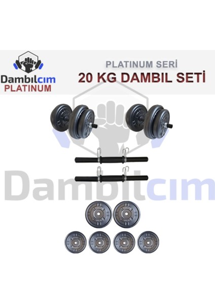 Platinum 20 kg Dambıl Seti Ağırlık Seti Vücut Geliştirme Aleti