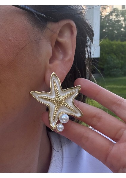 Incili, Sedefli Yıldız Küpe fiyatları