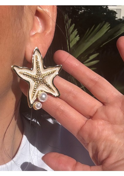 Incili, Sedefli Yıldız Küpe modelleri