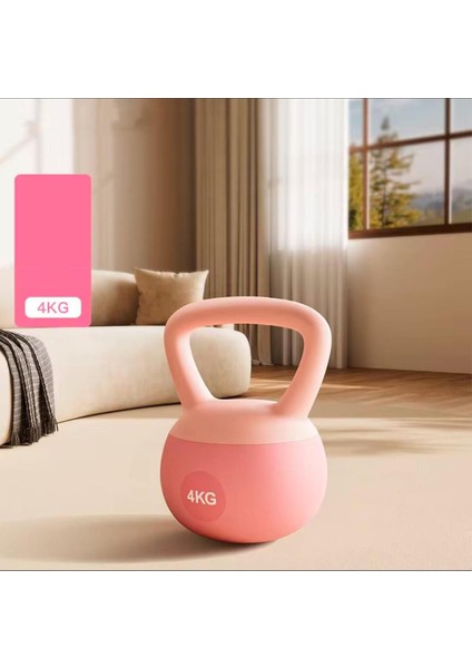 4 kg Soft Kettlebell Yumuşak Tabanlı Metal Kumlu Ses Yapmaz Darbeye Dayanıklı