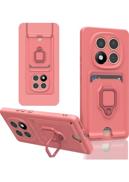 Xiaomi Redmi Note 14 Pro 4g Kılıf Zuma Kartvizitli Yüzüklü Silikon - Pembe Bstmy