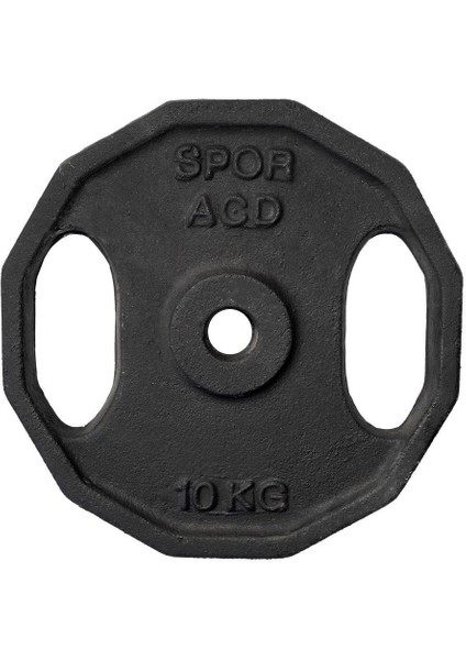 2 x 10 kg 10 kg Ağırlık Plakası 2 Adet Tek Ebat Döküm Dambıl Seti Siyah