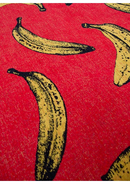 Pop Banana Halı Kaymaz Taban Pet Malzeme Pop Art Tasarım Zemin Uyumlu 240X340