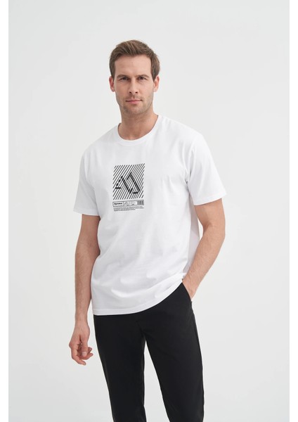Bisiklet Yaka Beyaz Erkek T-Shirt 4172 fiyatları