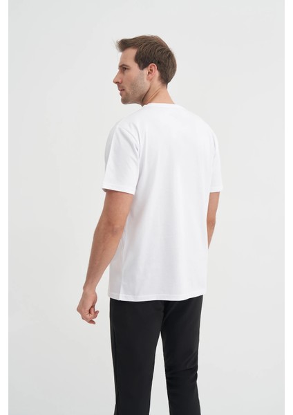 Bisiklet Yaka Beyaz Erkek T-Shirt 4172 modelleri