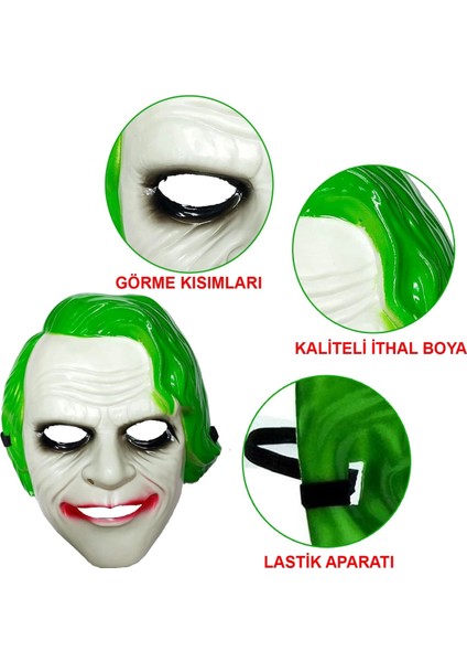The Dark Knight Joker Maskesi Yeşil