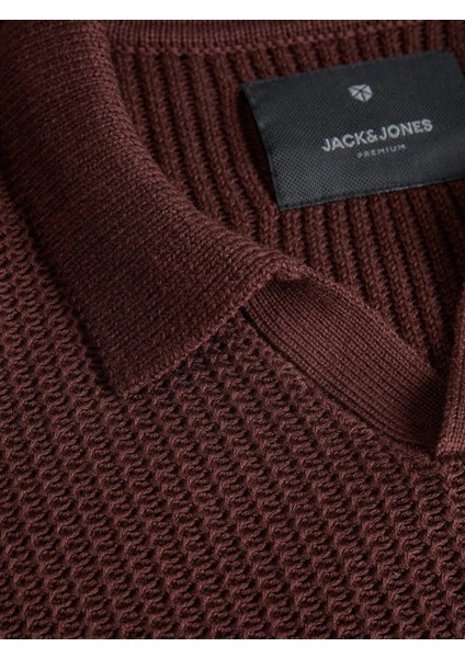 Jprwınter Knıt Structure Polo Styd AW24 Polo Yaka Kazak Koyu Kahve 12277993-BI fırsatları