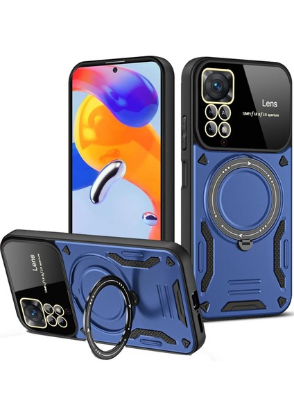Xiaomi Redmi Note 12 Pro 4g Kılıf Joy Lens Standlı Kapak - Lacivert Bstmy