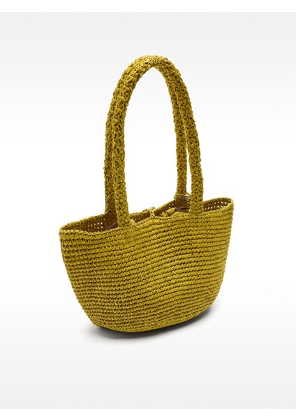 Hasır Efektli Omuz Çantası modelleri