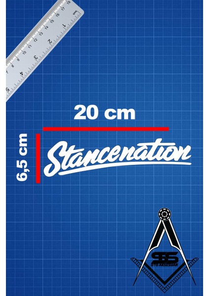Stancestaion 20X6,5 Jdm Yazı Araba-Motosiklet Cam Etiket Sticker Beyaz Renk