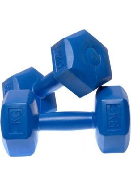 Dambıl Seti 1 kg x 2 Adet Fitness Dambıl Ağırlık Seti Plastik Mavi 1 kg