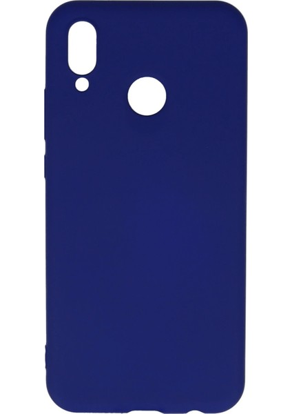Huawei P20 Lite Kılıf Nano Içi Kadife Silikon - Koyu Mavi Bstmy