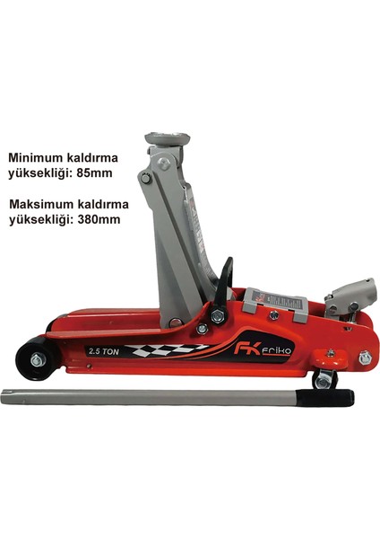 Friko 2.5 Ton Timsah Kriko (13.3 Kg) -Arabalı- Profesyonel Kullanıma Uygundur