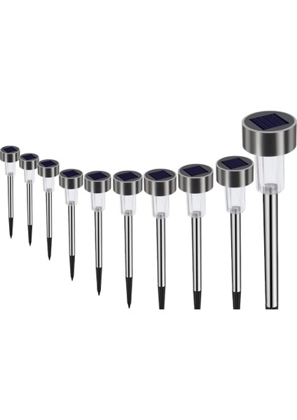 Metal Gövdeli Solar Bahçe Lambası 10 Lu Paket